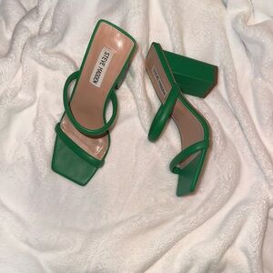 Steve Madden Emerald Green Block Heel Sandals